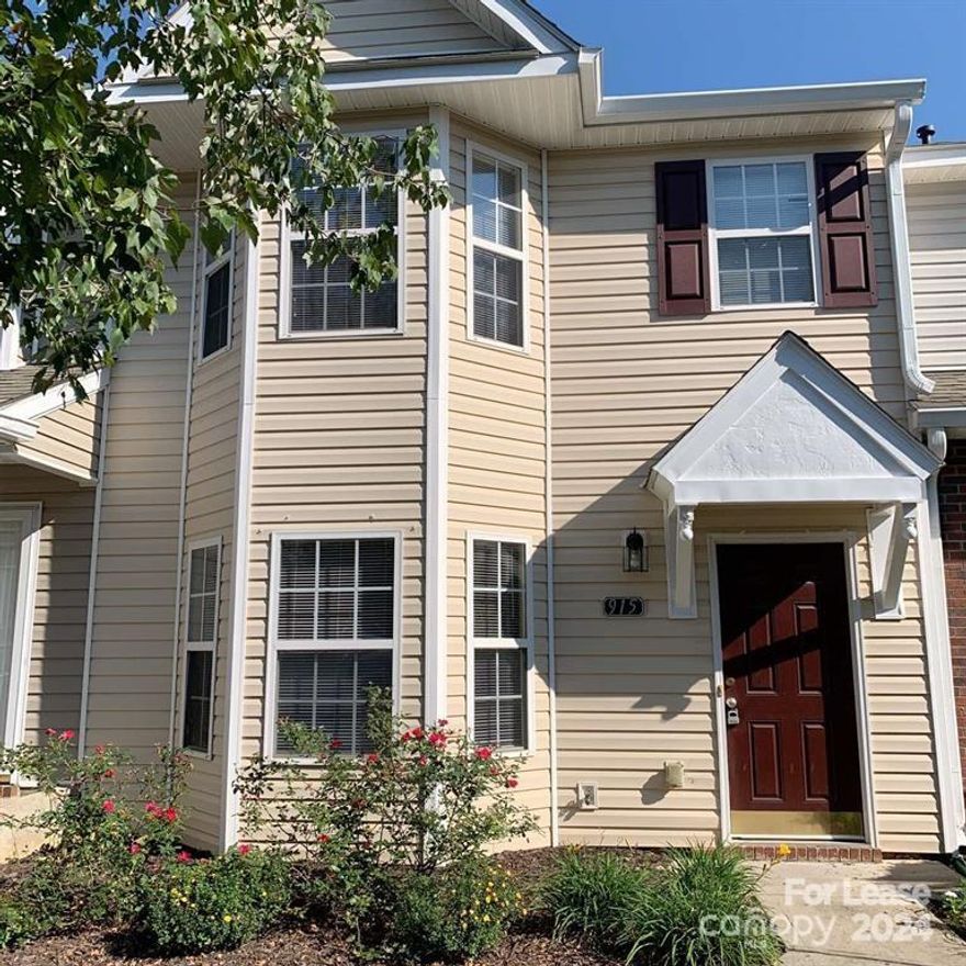 BEAUTIFUL Two (2) Bedroom Townhome with Charming Southern Bay Window Front Elevation & Back Patio! Great Room with gas fireplace flows into Dining Room. Bright  & Airy Kitchen with Work Island. Washer/Dryer Included. Nice Master Suite with vaulted ceiling, double sinks, and walk-in closet. Upstairs Bedrooms With Own Bathrooms Nearly New Laminate Flooring through-out Main Level. Located in the Gated Community of Cole Creek Complex and Enjoy the lifestyle of this quiet community with Cabana & Pool. Convenient to I-77 and Carowinds Small to medium dog maybe acceptable  (Sorry NO cats.) Available Now