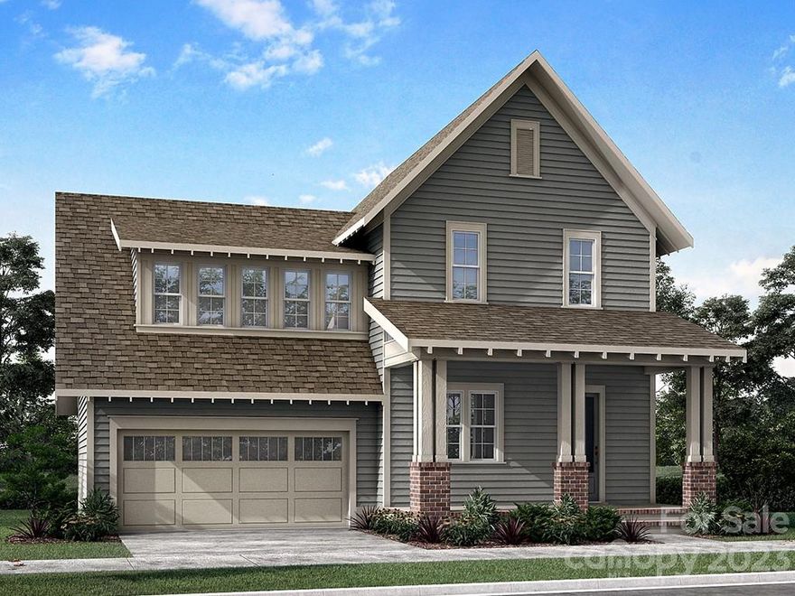 NEW CONSTRUCTION in South Charlotte! Small enclave of Cottage and Craftsman style homes with shared drive and large tree save for private yards. This home abounds with architectural detail and offers both a front and rear covered porch. The open floor plan offers a spacious kitchen open to dining and family room plus a study and the primary bedroom suite on the first floor. Head upstairs to find a large loft ready for movie night along with 2 bedrooms served by a jack & jill bath and an additional bedroom with it's own en-suite bathroom. Rear yard offers the privacy of a tree save behind it. Superb location close to shopping, schools and with easy access to uptown and SouthPark area.