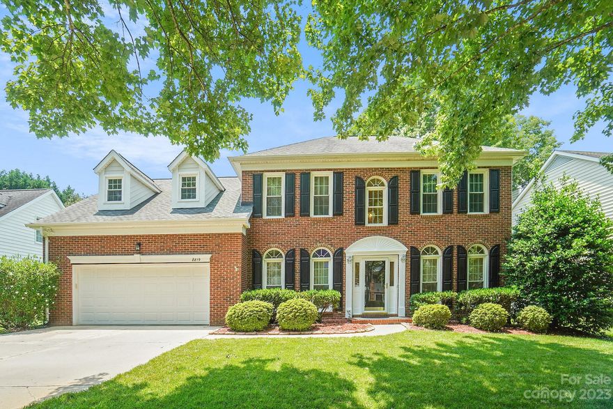 Welcome to this stunning 4-bedroom, 3-bathroom home situated on a quiet cul-de-sac, offering numerous upgrades and a bonus room. The main level of the house features a versatile bedroom/office, which boasts French doors and a full bath with walk in shower, providing convenience and flexibility. Hardwood floors adorn most of the main level and second level, adding elegance and warmth. The kitchen features granite countertops, stainless steel appliances, a breadboard island, and an eat-in breakfast area contribute to the kitchen's allure. Great room features  updated recessed lighting. Master bathroom has been updated with beautiful tile, walk in shower, freestanding tub, and double vanity. Step outside into your own private oasis, perfect for both relaxation and entertaining. The fenced backyard features exquisite landscaping, creating a picturesque setting. Enjoy the tranquility provided by the retractable awning, fountain, and trellis, which offer privacy and shade for the patio area.