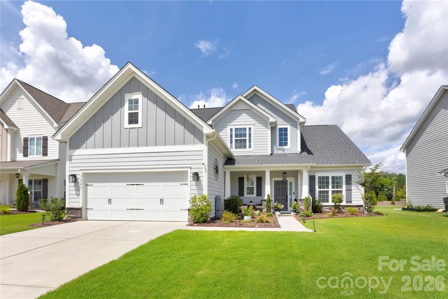 Move right into a home where every detail is already finished—no projects, no upgrades, no waiting. This beautifully enhanced 2023 Camden model in the highly desirable Camellia Gardens community offers a truly turnkey lifestyle with thoughtful improvements already completed. This 4-bedroom, 3.5-bath home features a primary suite on the main level, with three additional bedrooms and two full baths upstairs, along with expansive additional living space designed for flexibility and comfort.Since closing, the sellers have invested over $40,000 in upgrades, delivering the features buyers want from day one: custom blinds throughout, upgraded landscape lighting, an expanded paver patio, and a professionally finished heated and cooled four-season room (124 sq ft, unpermitted and warrantied). Every space has been carefully completed so you can simply settle in and enjoy.The main level is super functional, featuring a formal dining room, a chef-inspired kitchen with Profile stainless steel appliances and soft-close cabinetry, and a bright open-concept family room. The main-level primary suite offers privacy, elegant upgrades and a spa-like bath and oversized walk-in closet.Upstairs, the second floor offers tremendous opportunity and versatility. In addition to three generously sized bedrooms and two full bathrooms (including a Jack & Jill bath), you’ll find multiple flexible living spaces. A spacious bonus room—currently used as a movie room—pairs with a separate flex space ideal for a home office, gym, playroom, media lounge, or even an additional bedroom / guest retreat. Whether you need room to spread out, work from home, or entertain, the upper level delivers exceptional adaptability.Additional highlights include a tankless Rinnai water heater, Low-E windows, upgraded lighting throughout, tiled showers and tubs in every bathroom, an oversized garage with built-in storage shelving, and mature landscaping on a generous lot. The neighborhood connects directly to a two-mile paved walking trail. Conveniently located, Stallings Road Park is just 0.2 miles away with direct neighborhood access, while shopping, dining, grocery, and pharmacy options are all within minutes.This home stands out as a rare opportunity to purchase a fully finished, thoughtfully upgraded property—where all that’s left to do is move in.