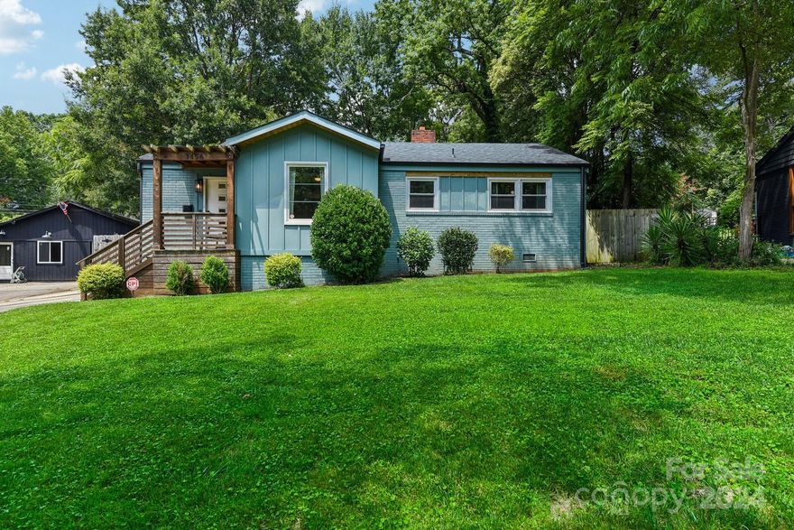 Welcome to your new home in desirable Plaza-Shamrock! This beautifully renovated 3 bedroom gem is nestled on over a quarter acre of land just minutes away from the hip and thriving neighborhoods of Plaza-Midwood and NoDa. Enjoy the updated kitchen with custom cabinets, quartz countertops, and SS appliances. Relax on the deck overlooking your fully fenced-in backyard oasis (complete with a spacious detached carport). Stunning hardwood floors and the natural light pouring in through the oversized windows give this home a warm and welcoming feeling. Don't miss out on this one-of-a-kind home!