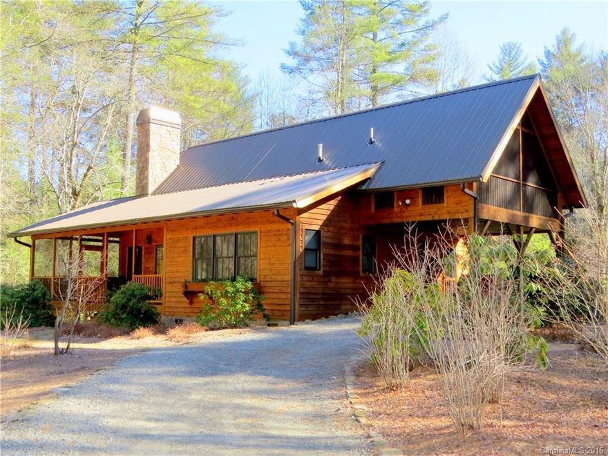 A very special mountain getaway-so private you cannot see a neighbor but surrounded by lots of great amenities with 5 lakes to enjoy in addition to 28 miles of hiking trails, golf, pool and tennis. The cabin is quaint and full of rustic charm with lots of equally great outdoor living space-a porch wood burning fireplace, deck & a screened sleeping porch for spring, summer & fall. 2 streams on the property with footbridges. 2nd bedroom is bedroom loft. Buyer to pay $3000 amenity fee at closing.