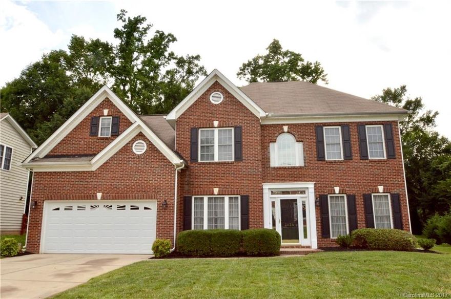This gorgeous home has been beautifully maintained. It features both a formal living rm & dining rm. Kit w/granite counters, pantry & spacious breakfast area. Great rm w/gas log fireplace & a ton of natural light. Bedrm w/walk-in closet & full bath on main level. Master BR w/tray ceiling. Master bath w/dual vanity sinks, garden tub, sep shower, water closet & huge walk-in closet. Huge Bonus Rm featuring French Doors leading to office area. Conveniently located to I-485, UNCC, shopping & more.