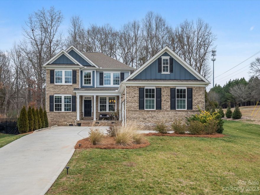 Back on Market at no fault from Sellers! Welcome home to this GORGEOUS 4 bedroom, 3.5 Bathroom home on 1 ACRE in the custom home community Larne Glen of Rock Hill. Built in 2021 featuring an oversized 3-car garage, fully fenced backyard and NO HOA FEE. This home has all the rooms you need including an office, dining room/sitting room, open floor plan and the Primary Bedroom on the MAIN LEVEL. Tons of upgrades in the home include a beautiful coffered ceiling as you walk into the dining/sitting room, double ovens, oversized kitchen island, crown molding, walk-in pantry, tray ceiling and a water filtration system for freshwater. The upstairs hosts the additional 3 bedrooms and 2 full bathrooms with a loft. Don't forget to check out the amazing oversized back deck with privacy on both sides while overlooking the large lot and raised garden ready. The deck is perfect for entertaining & offers lots of potential for your backyard. Come & see your next home, ready for hosting & relaxing!