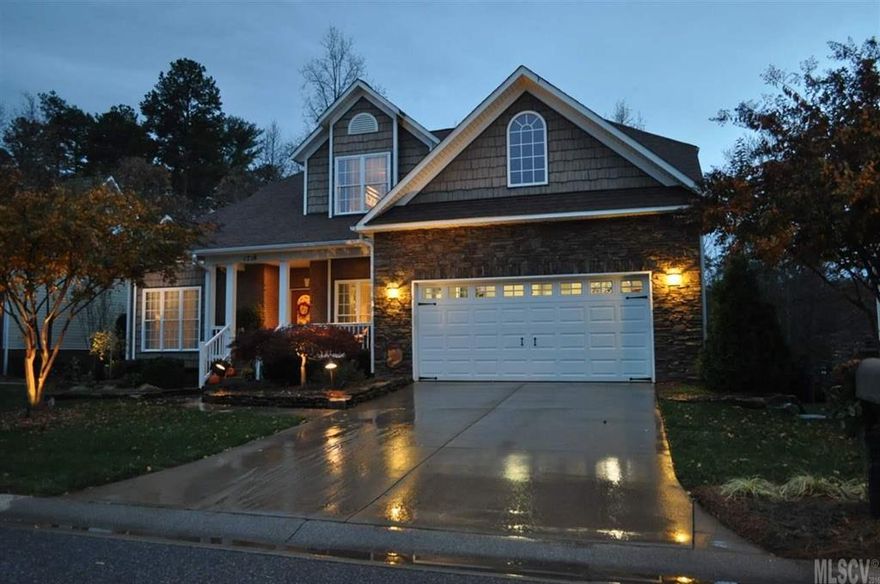 Stylish 2-Story in Lawson's Creek with plenty of charm & character invites you “home”. Natural light highlights the arched doorways, vaulted ceiling, & hardwood flooring as you enter. Proceed through the arched pathway to the Great Room; be embraced by the warmth of a glowing fire & floor to ceiling windows. Journey into the spacious Kitchen; notice the casual flow of the room & how it meets great entertaining needs: custom cabinets/storage space, granite countertops, pantry, & back deck access. A Large Master Bedroom with tray ceilings, hardwoods, & walk-in closets. Master Bath features: fitted tub, fabulous tile shower, custom cabinetry, double vanity countertop, & beautiful tile flooring. Basement features: Den with double-side gas fireplace, Office area, Full Bath, closet/storage space, & access door to the back patio/firepit & yard. Take time out to relax in the warmth of a cozy fire from the firepit & admire the scenic beauty of the professionally designed landscaping.