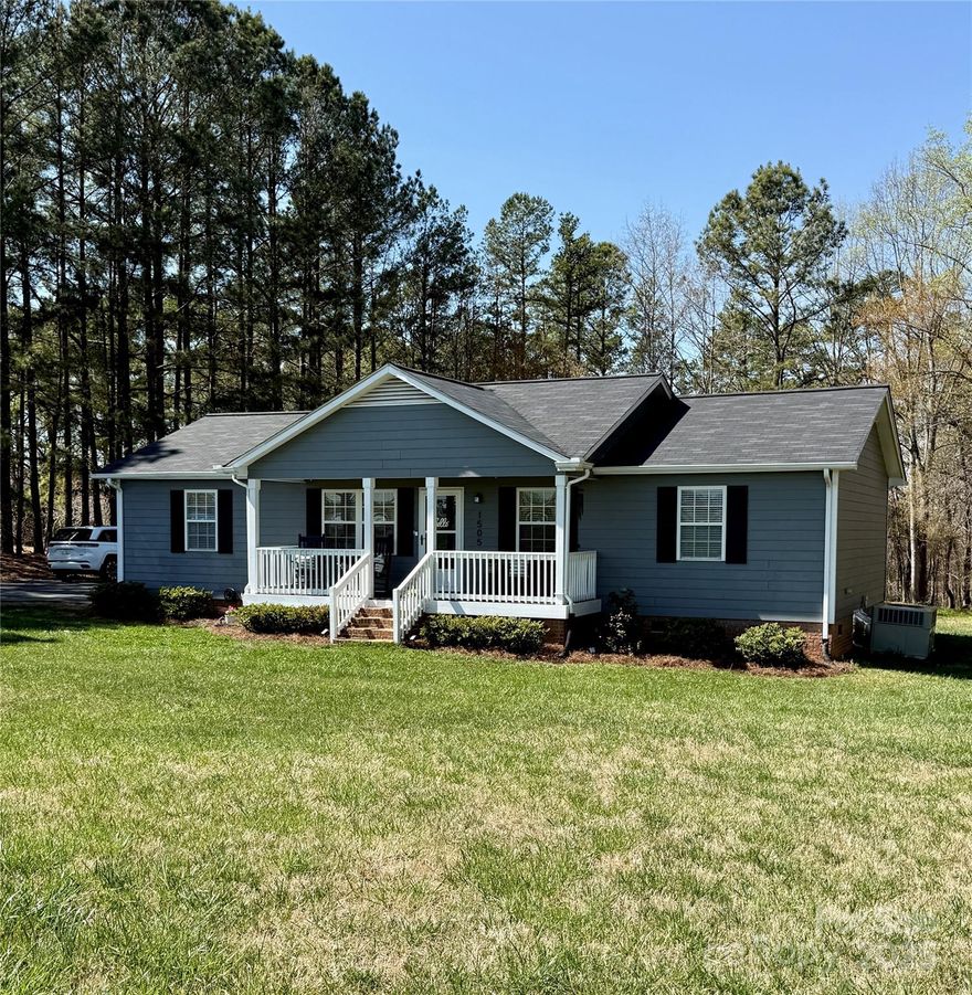 Beautiful, well maintained 3 bed/2 bath ranch home conveniently located between Cherryville and Shelby.  This property featues an open floor plan, split bedroom plan, covered front porch, and patio area great for entertaining.  The 1+ acre lot provides adequate outdoor space and the paved driveway has ample parking.  2020- HVAC, 2021-Roof, 2022-Driveway paved, 2023- Interior painted.  Cleveland County Water, Rutherford Electric-power, and septic installed.  Also USDA eligible!  Schedule your showing today!