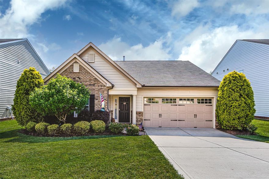 Welcome to this beautifully maintained 1 story home in Glendalough! The nicely updated kitchen w/ breakfast area features extended cabinets, glass doors, granite countertops, under cabinet lighting  tile & backsplash The family room includes built ins & flows into a bright sunroom that is heated & cooled. The split bedroom floor plan features an owners' suite with walk in closet showcasing a barn door, & an owners bath w/ raised vanity, dual sinks, granite, tiled DOUBLE shower, & linen closet. Both secondary bedrooms & an additional full bathroom are separate from owners suite. For added storage & functionality, the laundry room includes shelves! The home also boasts prefinished hardwood floors, tankless water heater, an extended stamped concrete back patio, epoxy & insulated garage & a professionally landscaped fenced yard w/full irrigation system  See special features page in attachments! The added bonus is Glendalough offers a community pool and clubhouse. YOU ARE HOME SWEET HOME.