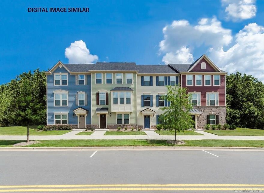 Great new townhome opportunity close to south end & uptown!  This 2300+ sq ft 3 story townhome has 3 bedrooms, 2.5 baths, rec room with a 2 car attached garage. Loaded with upgrades including GE stainless steel appliances, upgraded cabinets in kitchen and baths, granite kitchen countertops, 5" hardwoods on the main level, and ceramic walls/floors in all baths.  Onsite Panera, Starbucks, Chipotle and more to come! Home is to be built with an estimated August delivery.