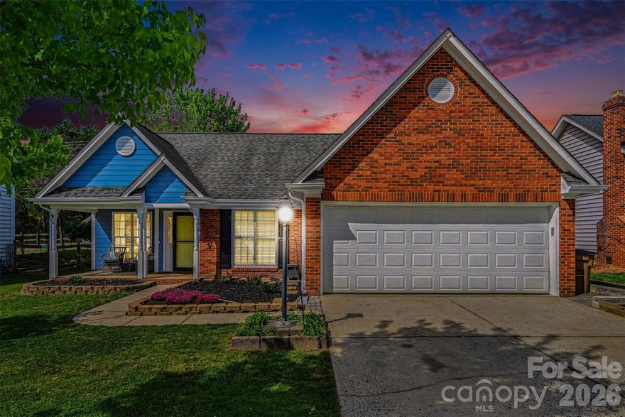 Charming 1-story ranch in Brookstone Village offering 3BR/2BA and a layout that feels effortless from the moment you arrive. With a welcoming covered front porch, the front entry leads to a light-filled living room anchored by a wood-burning fireplace. Living area seamlessly connects to the dining area and kitchen, where a breakfast bar, stainless steel appliances, and gas cooktop create a space that’s both functional and inviting; a newly installed custom back door opens to a refinished deck overlooking an open cattle pasture, giving the backyard a peaceful, wide-open backdrop that adds a sense of privacy and calm. The split-bedroom design offers a natural separation, with the primary suite tucked away, featuring an updated primary bathroom. Two secondary bedrooms and full bath are positioned along the hall for easy access. Thoughtful updates carry throughout, including sleek ceilings with popcorn removed, a clean, cohesive interior feel, and fresh exterior paint that enhances curb appeal. Dedicated laundry room and attached 2-car garage make daily living simple. The backyard oasis holds a finished outbuilding with power and is heated/cooled, providing a flexible extension of the home—ideal for an office, studio, or quiet retreat. The overall setting that feels both open and grounded, offering a home that balances comfort, usability, and a bit of breathing room.