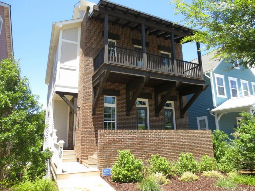 STUNNING Riverwalk Home with Double Porches & Sunlit by Abundant Windows! Beautiful dark hardwoods on main, tall ceilings/doors, & millwork. GOURMET Kitchen w/gas cooktop, granite, SS, tile back splash, bkfst bar & bkfst area. Luxurious Master Suite w/soaking tub and private balcony. Basement is unheated 2- car Garage w/ large walk-in crawl space. Minutes from I77. Walk to neighborhood attractions.