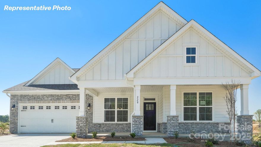 1 of our Newest Ranch floorplans NOW available in WESTPORT.  This impressive home starts with an inviting large front porch where the entry has a flex space across from 2 bedrooms and a full bath.  This right sized ranch has the main ingrediants for a ranch home with a Wonderful kitchen area that includes our Professional KitchenAid Gas appliance package and an accommodating kitchen Island that is open to the Dining area & Family room!  This highly sought after Split floorplan has a  Primary that includes a large Walk-in closet, oversized luxury shower with a tiled surround and seat along w/dual vanity!  All this and a Large pool & clubhouse to come and only a few minutes to a Lake Wylie boat ramp & park. Home is connected includes programmable thermostat, Z-Wave door lock and wireless light switch, touchscreen control device, automation platform, video doorbell!  All features are subject to change without notice.  ASK ABOUT OUR PHENOMENAL INCENTIVES!!