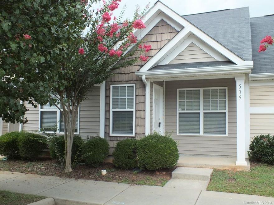 Fantastic townhouse! Like brand new! Entire interior has been freshly painted a neutral color. Beautiful Kitchen has cherry color cabinets, refrigerator, stove, oven, microwave & Corian counter tops. Washer & dryer included. 2 bdr, 2 full baths & an add'l room which can be used as a sun room, office or playroom. Open floor plan from kitchen to living area w/ vaulted ceiling. Large master walk in closet. Custom window treatments. Quiet neighborhood. Great schools! Located in heart of Rock Hill.