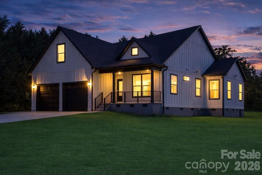You will love this custom-built home on a private lot with no HOA, offering 2,089 square feet of thoughtfully designed living space. This open-concept floor plan features vaulted ceilings in the living room, enhanced natural light from an expanded window package, and a 72-inch ceiling fan as part of this expansive main living area. The kitchen serves as the centerpiece with quartz countertops, an oversized island, very large pantry, and upgraded LG stainless appliance package including refrigerator, slide-in range with blue porcelain interior, microwave, and dishwasher with stainless interior. Every cabinet and drawer in the house is soft close. Detailed trim package with crown molding and tall baseboards.

The primary suite is privately positioned on left side of house and features tray ceilings, large windows, a spacious walk-in closet, and a well-appointed bath with dual quartz vanity, frameless glass shower with bench, and a private water closet. Secondary bedrooms are located on the opposite side of the home for added privacy.

A versatile upstairs bonus/flex room offers ideal space for a home office, media room, or guest area, complete with its own mini-split system for comfort and efficiency.

Outdoor living is just as inviting with a covered rear deck featuring a wood ceiling and an additional 72-inch ceiling fan, perfect for year-round enjoyment. The property includes a large driveway, mature trees for added privacy, and a newly installed privacy fence along the rear and right side.

Additional highlights include county water (no well), no HOA restrictions, Mohawk Puretech select flooring throughout (no carpet), a two-car FINISHED garage with extra tall ceilings and extra storage room off garage.

Home has had a home inspection and septic inspection completed. Comes with a one year Select Platinum home warranty.