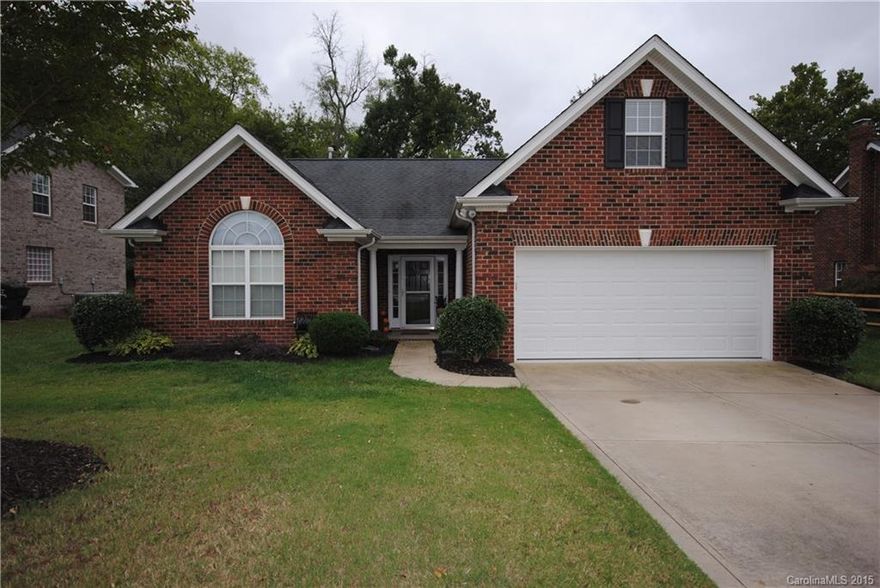 Hurry! Exceptional value- Full Brick Ranch with upstairs Bonus room in Yates Meadow won't last long! Home is in move in condition, some freshly painted rooms, new carpet in all bedrooms, gleaming hardwood floors. Well landscaped, fenced, flat lot w/ wooded view in back. Walking distance to Pitts School Elementary/ Convenient to Concord Mills amenities. Swim club with low HOA dues of only $350 per year. Enjoy relaxing on your brick paver patio, or sunroom, or by the fireplace in the great room.