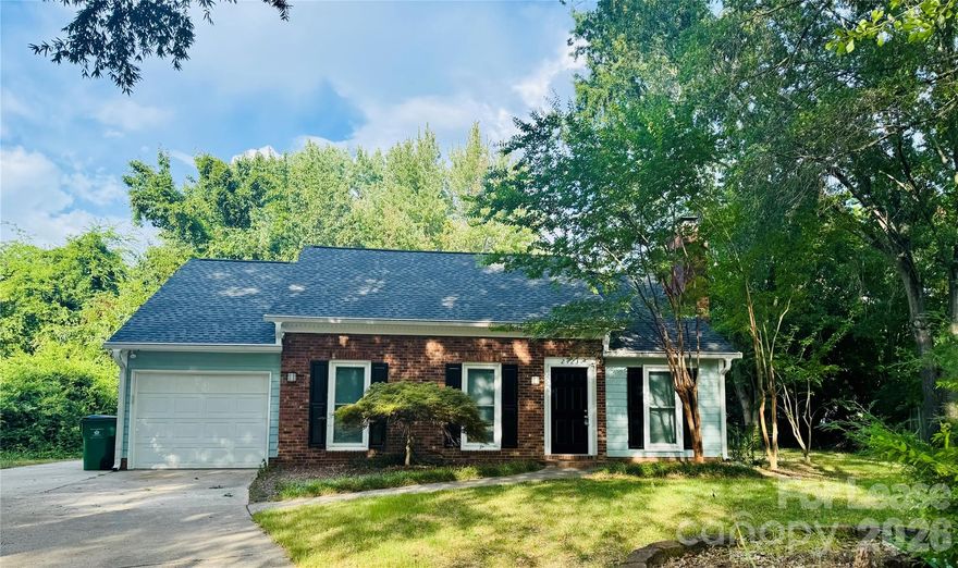 Adorable South Charlotte home on a private cul-de-sac lot minutes from the Little Sugar Creek Greenway/Turnberry Ln access with a 1/Car garage. Updated throughout to include granite countertops, stainless steel appliances, luxury vinyl plank flooring, updated plumbing, and electrical fixtures. Open family room with vaulted ceilings & a masonry fireplace leading to a private patio. Great enclosed sunroom/solarium off of the primary suite (NOT INCLUDED IN HEATED SQUARE FOOTAGE) overlooking private backyard makes for a great extra flex space & area to relax. Location, location, location in the highly sought after Brandon Forest neighborhood just behind Quail Corners Shopping Center, South Meck Highschool, minutes from South Park Mall, Carolina Place Mall, restaurants, shopping, the Lynx light rail, CATS public bus transportation, Uptown, the airport, I-485, & all major interstates to get you Uptown or Out of Town with ease! Owner handling all applications All adults 18 +must complete application.