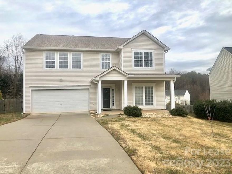 **JUST REDUCED $200/MO** - This beautiful open floor plan home has lots of space with plenty of storage! The covered front porch welcomes you into the open foyer, large living room with corner wood stove that flows into the lovely eat-in kitchen with a breakfast bar, center island, gas stove, and a huge walk-in pantry. At the top of the stairs there is a large loft/bonus room that is great for office, play area or sitting/media room. Generous primary bedroom with lots of natural light, dual walk-in closets, large on suite with garden tub and separate shower. Both secondary bedrooms have large closets, and they share the hall bath. Laundry is located on the 2nd floor, just off the loft/bonus room. This cul-de-sac home features a fenced in backyard and a huge patio! Community clubhouse and pool with splash zone is just around the corner. Pets are conditional. If approved, a pet fee of $30 per month per pet applies.