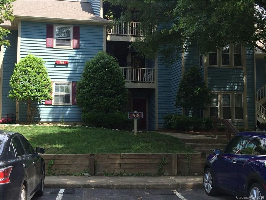 Great location just minutes to Uptown, Dilworth & Park Rd. Shopping Center!  Spacious 1 BR, 1 BA on ground floor.  Open floor plan.  Wood burning fireplace.  Bedroom features bay window.  Generous walk in closet.  Large laundry room.  Covered patio. Outside storage closet for extra storage. Lots of common areas and green space.  Pool. A short walk to the LYNX.  Seller to provide 1 year homeowner's warranty.