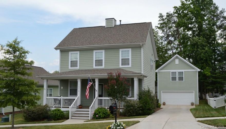 Gorgeous two story home w/finished room over the garage located in the Vermillion community. Southern style front porch. Hardwoods through main level. Updated kitchen w/granite countertops & limestone backsplash. Huge owner's suite w/two closets & dual vanity. Large secondary bedrooms.  4th bedrm & 3rd bath over the detached garage(listed as 3rd fl- 412 heated sq feet). Cabinets in garage, smart thermostat, fire pit- tons of features. Must see the yard, great outdoor space! Tons of amenities.