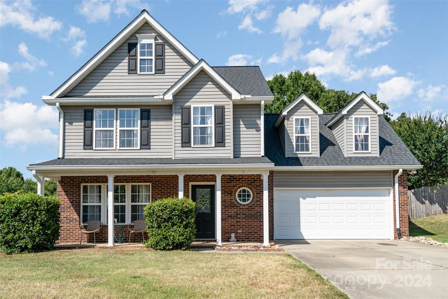 Welcome home! This Spacious updated 4 bedroom, 2.5 bathroom home is in the Steele Meadow Subdivision. This home featured a large living room with a cozy gas log fireplace, new stainless appliances, and a fenced backyard complete with an above-ground swimming pool and playground. The master bedroom is on the upper level and includes a luxurious garden tub in the master bathroom. The roof, gutters, and HVAC system were replaced in 2023.  Ideal for comfort and relaxation!