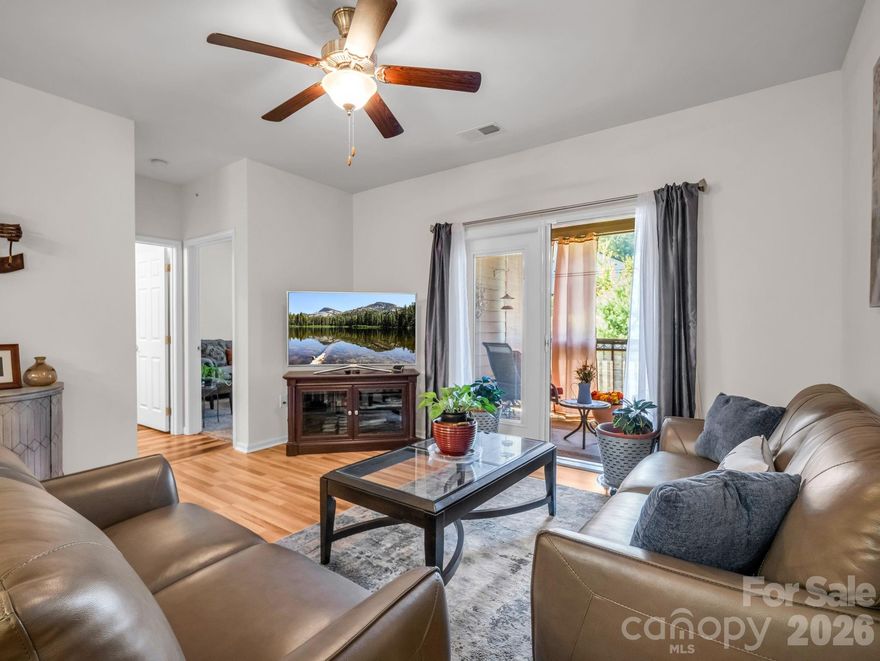 Welcome to one of the most affordable 3BR condos in Fletcher. This is a beautifully maintained 3-bedroom, 2-bathroom condo offering comfort, convenience, and scenic charm. Located on the top (3rd) floor with no neighbors above, this home provides a peaceful retreat while still FEATURING EASY ELEVATOR ACCESS. Step inside to an inviting open layout that seamlessly connects the living, kitchen, and dining areas—perfect for both everyday living and entertaining. The space is filled with natural light, creating a warm and welcoming atmosphere throughout. Enjoy your morning coffee or unwind in the evening on the covered balcony, where you’ll take in stunning mountain views and breathtaking sunsets. Ideally situated, this condo offers quick access to local shopping, dining, the airport, Fletcher Park, and nearby schools—making daily life both easy and convenient. The community includes a dog park, walking paths, picnic and grill areas, and more. The HOA adds exceptional value by covering water, sewer, trash service, landscaping, road maintenance, and exterior building upkeep—allowing for a low-maintenance lifestyle and added peace of mind.
Don’t miss the opportunity to own a well-kept home in a prime location with views you’ll love coming home to.