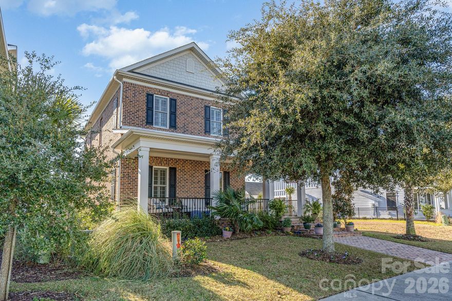 Elegant 3,003 sq ft home in gated community with custom design. This stunning, custom-built home is nestled in the highly sought-after Waterway Palms community. The brick exterior features a large porch, perfect for enjoying morning coffee or relaxing. Inside, discover a spacious layout with Bruce wooden floors upstairs. The primary bedroom is a true sanctuary, boasting a soaking tub, custom-made shower, and two separate closets with individual sinks. Upstairs, find three additional bedrooms, including one with an en-suite bathroom another with a view of the pond with direct access to a spacious attic! There is another bath upstairs as well equipped with a soaking tub and shower.The home is also equipped with a built-in sprinkler system and Simply Safe alarm. The family room features an electric fireplace and space for a large TV, while the kitchen is a chef's dream with stainless steel appliances, granite countertops, and custom cabinetry.