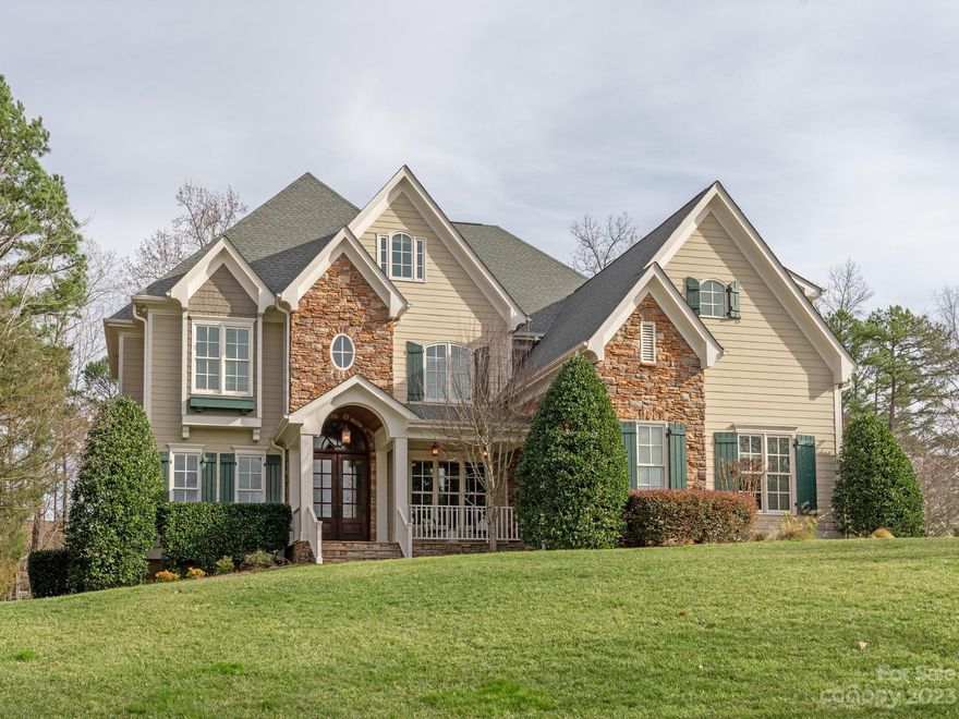 Stunning Custom home in the highly sought after Springfield Community. Located in a coveted cul de sac location on one of Springfields LARGEST lots (.74 acres).  From the moment you arrive you will appreciate its Grand curb appeal and sophisticated southern charm.  Double Wood front doors; relaxing flagstone front & back porches & 3 car garage. This home is full of LIGHT to enjoy. Main floor: Elegant two story foyer;natural toned floors;Executive Office, Great Room, Bonus Rm& Butlers include built in custom cabinets; heavy moldings throughout; a separate first floor guest ensuite & a desirable open floorplan. Upstairs: Primary Suite w/sitting area, fireplace & 2 Walkin closets; 3 add'l bedrooms + Bonusrm. Third Floor: Bedroom/Flex Space w/full bath as well as a generous Bonus Rm. Springfield Amenities Include: Membership to Anne Springs Greenway; Pool; Tennis, Pickleball courts;Playground;Clubhouse;Pocket Parks & Fitness Center. Seperate 18 hole Public golf course in community.