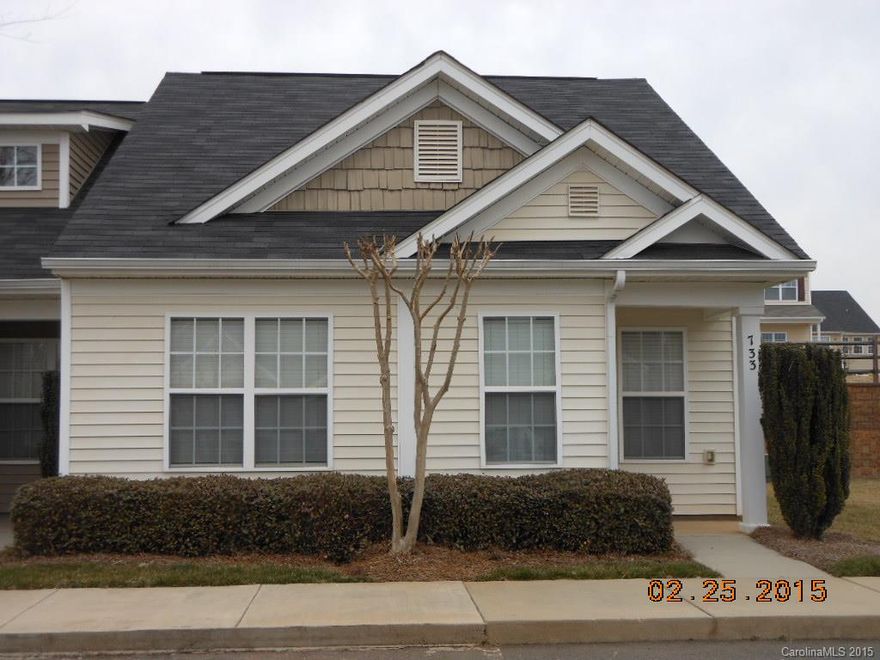 Well priced end unit attached living near Lake Wylie in convenient Harpers Mill Townhomes off Hwy 49 just inside SC. 2 BR on main level with full bath. Master upstairs with full bath. Greatroom combines Dining and Living. Refrigerator, washer, dryer, microwave, dishwasher and electric range-oven intended to remain. Parking spaces in front. Ready for immediate closing and possession. Buyer to verify source of water and sewer and HOA details. .