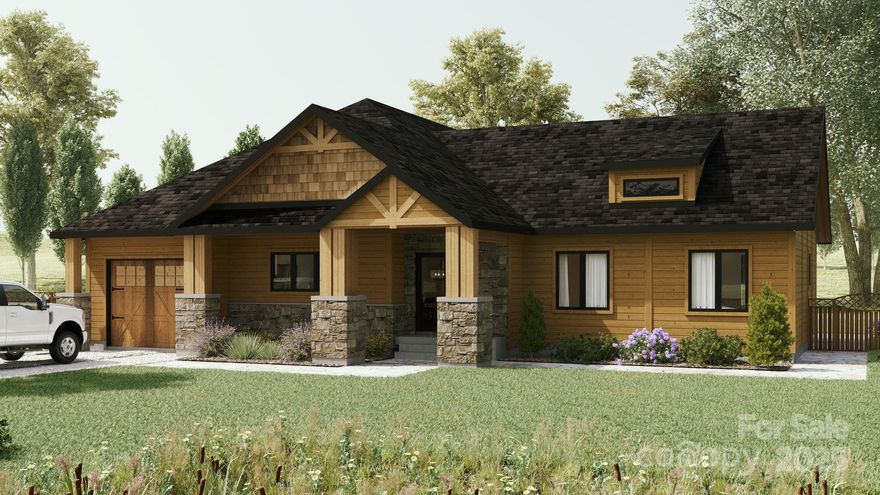 Call this perfect place HOME! Build the beautiful Orford plan on your 1.64-acre parcel backing up to a gorge. For outdoor enthusiasts or folks who love green space, the Bluffs is your calling. Boarding Pisgah National Forest, kayaking, fishing, waterfalls, and off-road adventures are readily available. It is a ready-made community with paved roads and underground utilities, including power and high-speed internet, all maintained by the HOA for just $400 per year. A hidden treasure is 3.5 miles from home: the Wilson Creek National Wild and Scenic River. Wilson Creek, originating from the slopes of Grandfather Mountain, travels for 20 miles and flows through a deep 200-foot gorge to join Johns River. Everyday conveniences are within 10 to 12 miles. ** If this design isn't the one, we have many more to choose from. Design and pricing are subject to architectural review and approval. Floor plans and finishes can be customized or modified to suit the buyer's preferences.