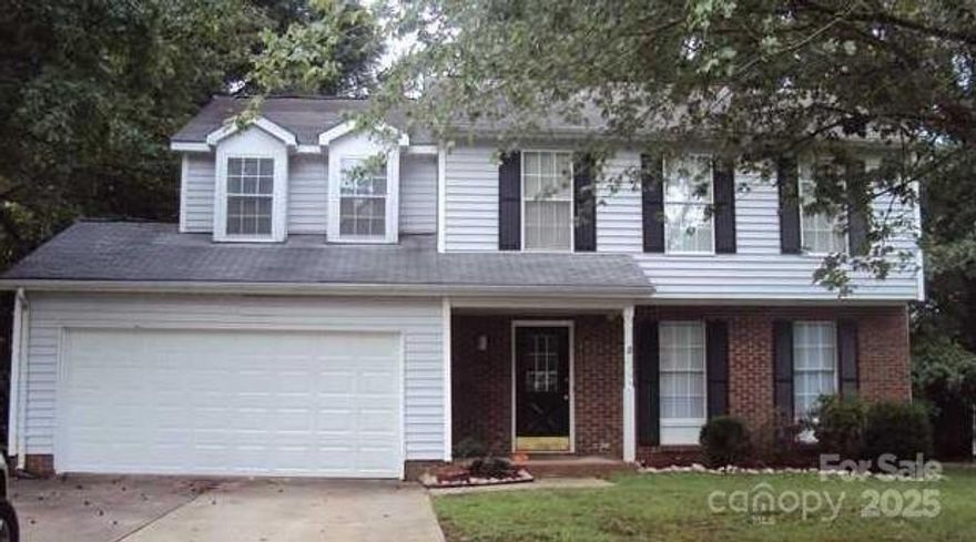 Investor special: 4 Bedroom 2.5 bath 2 story home with a bonus room and 2 car garage. Home is in an established community and is located on a nice private wooded lot. Community features a Pool and Tennis Courts. Convenient to Concord and Huntersville.