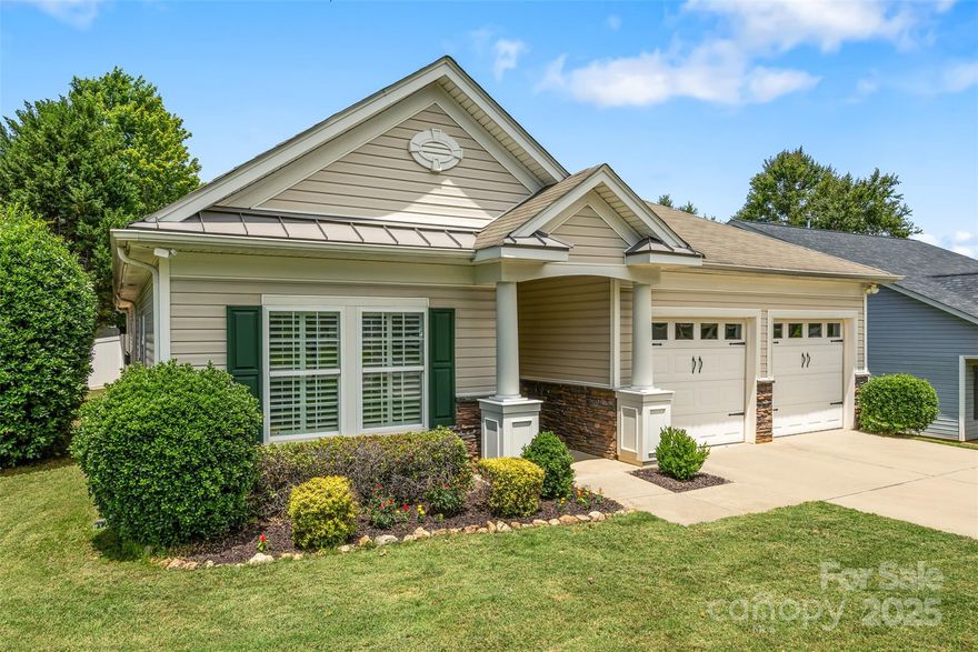 Beautifully maintained one-story ranch, located in the heart of Fort Mill—just minutes from I-77, top-rated schools, shopping, and dining. Nestled in a quiet, well-established neighborhood, this home offers both tranquility and unbeatable convenience for commuting and local travel. Split-bedroom floor plan offers privacy & comfort, featuring 2 spacious walk-in closets & a luxurious primary suite w/large tiled shower, linen closet, extra storage shelves in the closet, & tile flooring in Bath Room. Lighted, walk-in-pantry in kitchen.  The upgraded gas fireplace creates a warm, inviting atmosphere, complemented by plantation shutters in the living, dining, Front bedroom and kitchen areas. Enjoy a range of community amenities, including a large pool, playground, & tennis courts—perfect for active lifestyles & family fun. The insulated, oversized two-car garage provides ample storage and comfort year-round. Proudly owned by the original owner! Furniture and lawn equipment are negotiable!