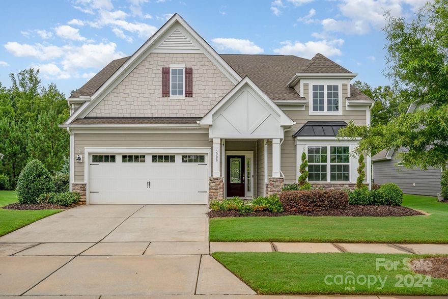 Welcome to gated Tree Tops,55+ subdivision in SC. Everything on your List! Private back Yard that backs up to woods & ,Extend Paver Patio w/ built-in gas Grill, Fenced in backyard, Professionally Landscaped with a bubbling water fountain, enclosed sunroom,2 electric retractable awnings. Main floor has Gourmet kitchen W/ double oven, microwave, gas cooktop, large center island that could have 4 to 6 bar stools. Very open floor plan , Great RM has been extended out, Dinning RM has French doors. Primary suite has a sitting area. Upgraded Primary bath w/walk-in closet WD floors on main floor,2 more bedrooms,2nd full bathroom, Upstairs are a spacious bonus RM, a bedroom& full bath. Come see all the vibrant Tree Tops has to offer, including: dog park, putting green, walking trails, yoga studio, Cabin Village, amphitheater, lake w/ kayak & canoe launches, lighted Tennis courts, Bocce ball courts, Pickleball courts, clubhouse, fitness center, Numerous clubs to join, lifestyle director.