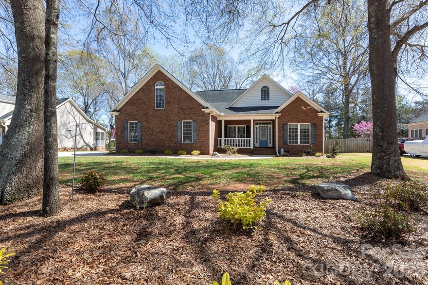 This home has everything on your wishlist. The primary bedroom is on the main level with a beautiful trey ceiling, walk-in closets and double vanities. Across the living area you will find two additional bedrooms. The kitchen has a beautiful and timeless design with a breakfast nook and separate formal dinning area. Upstairs you will find a massive bedroom/flex space (16x24) with a oversized closet and ensuite bathroom. You will spend as much time outdoors here as you do inside! The new screened-in patio overlooks a private serene backyard with a heated saltwater pool and spa. You will have an additional detached garage providing an opportunity for extra storage, gym or whatever you need. Come tour today!