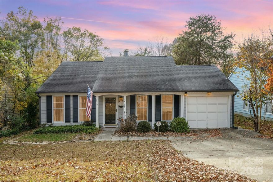 Nestled in the desirable Danby community, this charming 2-bedroom, 2-bathroom home welcomes you with an airy living and dining area featuring vaulted ceilings and a cozy fireplace that adds warmth and character to the space. The screened-in porch feels like an extension of the home—an ideal spot to unwind—opening to a fully fenced backyard with a firepit perfect for relaxed evenings or casual gatherings.

The refrigerator, washer, and dryer will remain with the home, and the new HVAC system installed in 2025 is a great added perk.

Just minutes from the popular Ballantyne Bowl and charming downtown Pineville, as well as offering quick access to I-485, this home pairs an excellent location with inviting indoor and outdoor living spaces. Come see it today!