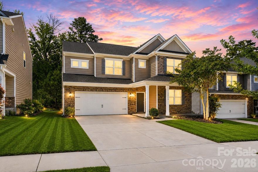 Welcome to 13714 Canterbury Castle Dr, a beautifully maintained 5BR/3.5BTH home situated on a premium homeesite. A welcoming front porch and spacious two-car garage with epoxied floor set the tone for this impressive property. Inside, handsome hardwoods flow through the entry, dining room, great room, kitchen, breakfast area, and powder room. Freshly painted throughout with Sherwin Williams City Loft. French doors open to a private office, while the gourmet kitchen features abundant 42” cabinetry, granite countertops, tile backsplash, stainless steel appliances, double ovens, pantry, breakfast bar, and sunny eat-in area. The great room showcases an oversized gas fireplace and soaring ceilings, creating a light, bright, open, and airy feel throughout the main living space.
Upstairs, the owner’s suite offers dual vanities, a garden tub, walk-in shower, and large walk-in closet. Secondary bedrooms are spacious and well-appointed. A versatile fifth bedroom/bonus room features an adjoining Jack-and-Jill bath, while an additional hall bath provides added convenience. More living area found in loft area. Huge back yard with wooded backdrop at rear. Thoughtful details, flexible living spaces, and exceptional functionality make this home ideal for everyday living and entertaining alike.