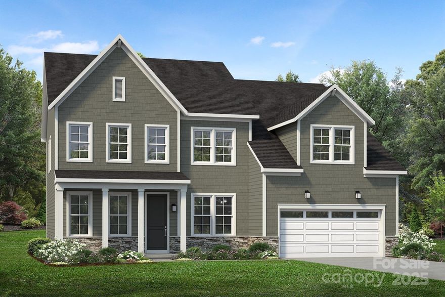 The Nayan, a beautifully designed two-story Craftsman-style home proposed for construction in Griffith Lakes — Charlotte’s premier low-maintenance community surrounded by nature and resort-style amenities. Offering 4 bedrooms, 3.5 bathrooms, and approximately 3,427 square feet, this home combines timeless style with flexible living spaces to suit every lifestyle. Inside, you’re welcomed by a spacious foyer that opens to a formal dining room and a versatile flex space, ideal for a home office or sitting area. The kitchen includes a large island, walk-in pantry, and a convenient drop zone off the garage entry. Upstairs, the primary suite serves as a relaxing retreat with a soaking tub, oversized walk-in closet, and plenty of room to unwind. A spacious loft offers additional flexibility for a home office, gym, or recreation area, while each secondary bedroom includes its own walk-in closet for abundant storage. This is a proposed home; This homesite is currently available with a $0 lot premium. Pricing reflects The Nayan with no structural upgrades and included design features only. Optional features include a butler’s pantry connecting the kitchen and dining room, converting the flex space into an office, adding a main-level bedroom with full bath, extending the kitchen island with cabinetry, adding a covered rear porch, converting the loft into an additional bedroom, and an interior or exterior fireplace. Residents of Griffith Lakes enjoy a 17-acre lake, more than five miles of scenic walking trails, and resort-style amenities including a clubhouse, pool, fitness center, and pickleball and tennis courts — all within minutes of Uptown Charlotte, Huntersville, and major highways including I-485, I-77, and I-85.