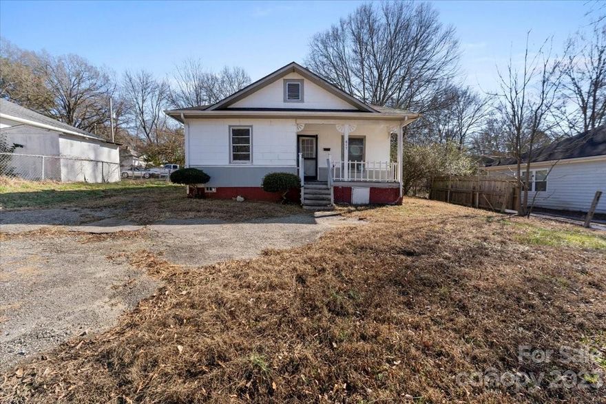 Investment opportunity under $100K! Just 5 minutes from the popular and recently developed FUSE District, close to major roads and charming downtown Gastonia and all that it has to offer. NO HOA! This 2-bedroom, 1-bathroom home has been a long-term rental and now that the most recent tenant has left, this property is ready for a transformation and its new owner. This property has plenty of potential for a savvy investor or primary homebuyer wanting an opportunity to personalize and a chance to build equity through improvements and upgrades - the possibilities are endless!