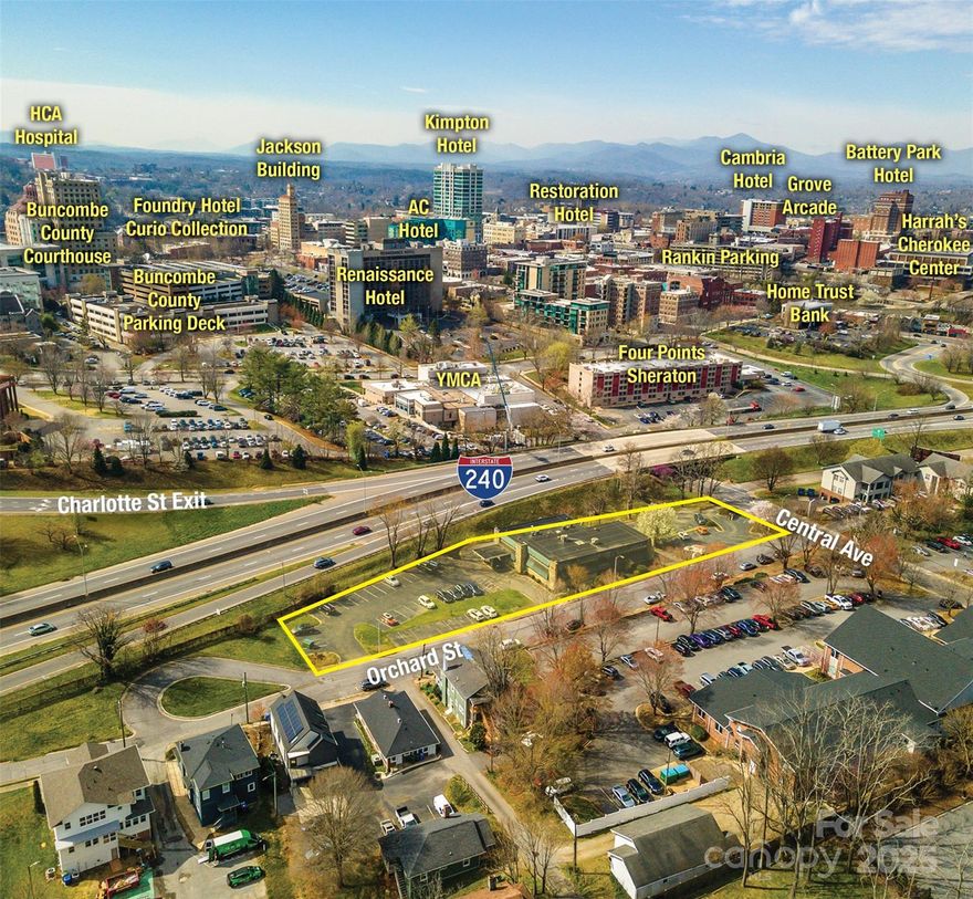 Prime downtown development opportunity fronting I-240 in the heart of Asheville. This one-plus-acre site is positioned for new development that can accommodate various projects, from mixed-use spaces to multi-family homes, as well as retail and office space.

***SEE BROCHURE FOR MORE DETAILS***