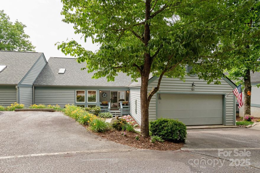 Updated 3 bedroom 3 bathroom condo with Mountain and Golf Course Views in Kenmure. The main level features a primary bedroom and en-suite bathroom, a guest bedroom, a second full bathroom, an updated kitchen with a breakfast nook, a great room with a vaulted ceiling and a natural gas fireplace, a dining area, a large screened porch, an open deck for grilling, and a two-car garage. Lower level with family room, office/flex room, third bedroom and full bathroom, and kitchenette. This home is being sold fully furnished. Buyer to receive a 50% reduction in Kenmure club initiation fee.