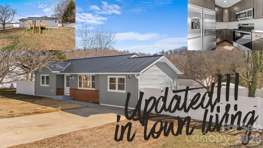 This beautifully updated 3-bedroom, 2-bath home offers the convenience of in-town living with the ability to walk to downtown shops, dining, and local events. The property has undergone an extensive sheetrock-off restoration, including new wiring and plumbing brought up to modern code under full county inspection and permitted oversight. Additional improvements include a fully remodeled kitchen, new HVAC system, renovated bathrooms, new flooring, a new roof, and a new deck. Fresh interior paint and low-maintenance vinyl siding give the home a clean, modern look. The level, fenced backyard provides excellent privacy—ideal for pets, gardening, or outdoor entertaining. With its comprehensive updates and unbeatable location, this home delivers comfort, convenience, and true move-in-ready appeal.