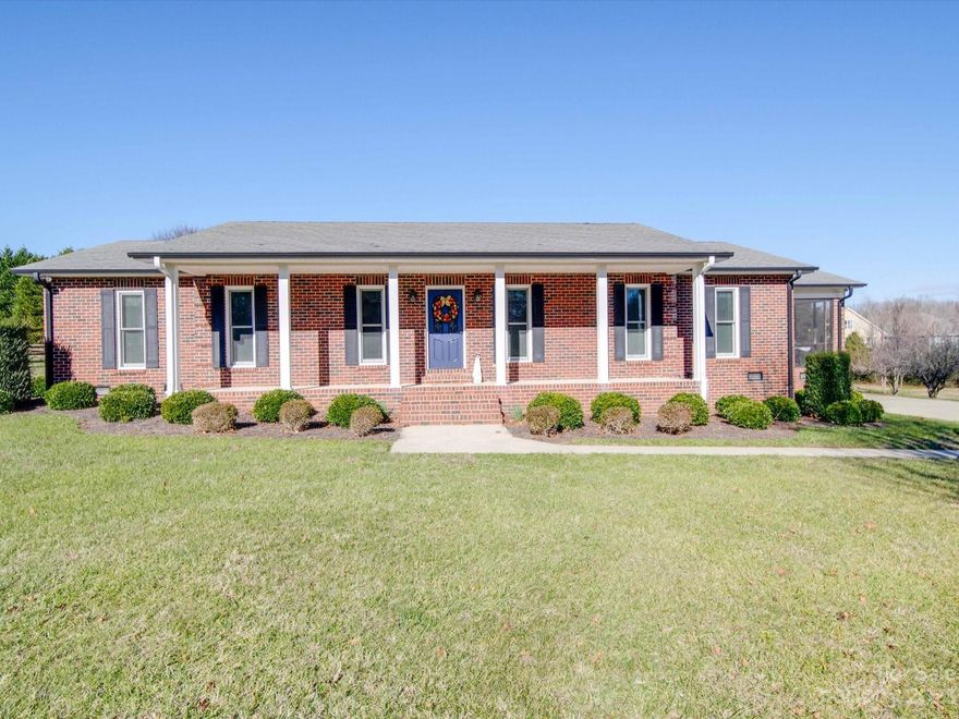 Been looking for that brick ranch on an acre that is close to everything, well this is it!  Located in the small Hunters Creek neighborhood, you can enjoy the security of a community and closeness to schools and shopping, yet still have the privacy a small community provides.  Also, no HOA, so no need to worry about the monthly dues.  The Seller built this home and the pride of ownership shows throughout.  The kitchen was updated in 2016, some appliances in 2019, and the HVAC was replaced in 2022.  Except for two small transoms, all the windows were replaced in 2022 and some light fixtures in 2023.  You can tell some forethought went into the design, the Seller allowed for wide hallways and 3' doors in some areas so that furniture place and accessibility would not be an issue.  The laundry room is large and has a lot of cabinets, it could easily serve as a small home office if needed.