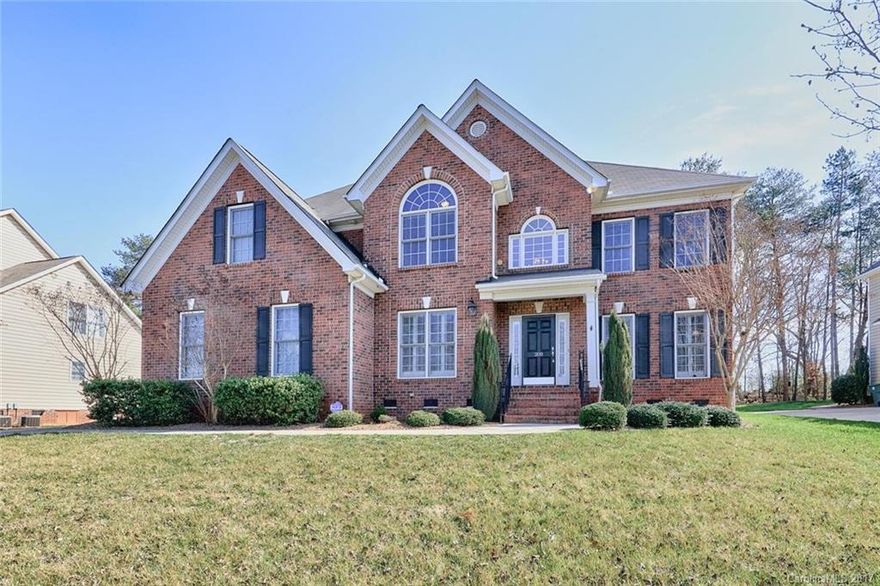 Beautiful St. Lawrence home boasts freshly stained site-finished hardwoods on the entire main floor, stone fireplace, granite counter tops, updated hardware & fixtures - NO brass, new HVAC systems for upper level & bonus wired for 7.1 surround sound. Fresh paint, even on the baseboards! Level lot w/ deck, patio, storage building & trees for privacy.  This home is move in ready & waiting for you to enjoy the community pool, playground & tennis courts!   Award winning Mooresville Graded Schools!