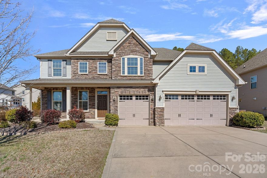 Welcome to this stunning 5 bedroom, 3 bath home offering over 3,500 square feet of beautifully designed living space in a highly sought-after community!

Step inside to a bright, open floor plan featuring gorgeous wood flooring throughout the main level and natural light. The spacious kitchen is the heart of the home, complete with a large center island, granite countertops, abundant cabinetry, and plenty of prep and storage space — perfect for entertaining and everyday living.

A guest bedroom and full bath on the main floor provide the ideal setup for guests or a private home office.

Upstairs, retreat to the expansive primary suite featuring a luxurious ensuite bath with a custom tiled shower with dual shower heads and not one, but two large walk-in closets. Three generously sized secondary bedrooms, a full hall bath, and a convenient laundry room (washer and dryer included!) and
a large step-down bonus room offers incredible flexibility — perfect for a media room, playroom, or additional living space.

Outside, enjoy a 3-car garage, gas line for your outdoor grill, and a fire pit ready for relaxing evenings under the stars.

Located in a vibrant community featuring a resort-style pool, clubhouse, fitness room, and scenic walking trails. Elementary and middle schools are conveniently located within the neighborhood.

This home truly has the space, features, and community amenities you’ve been looking for — schedule your showing today!