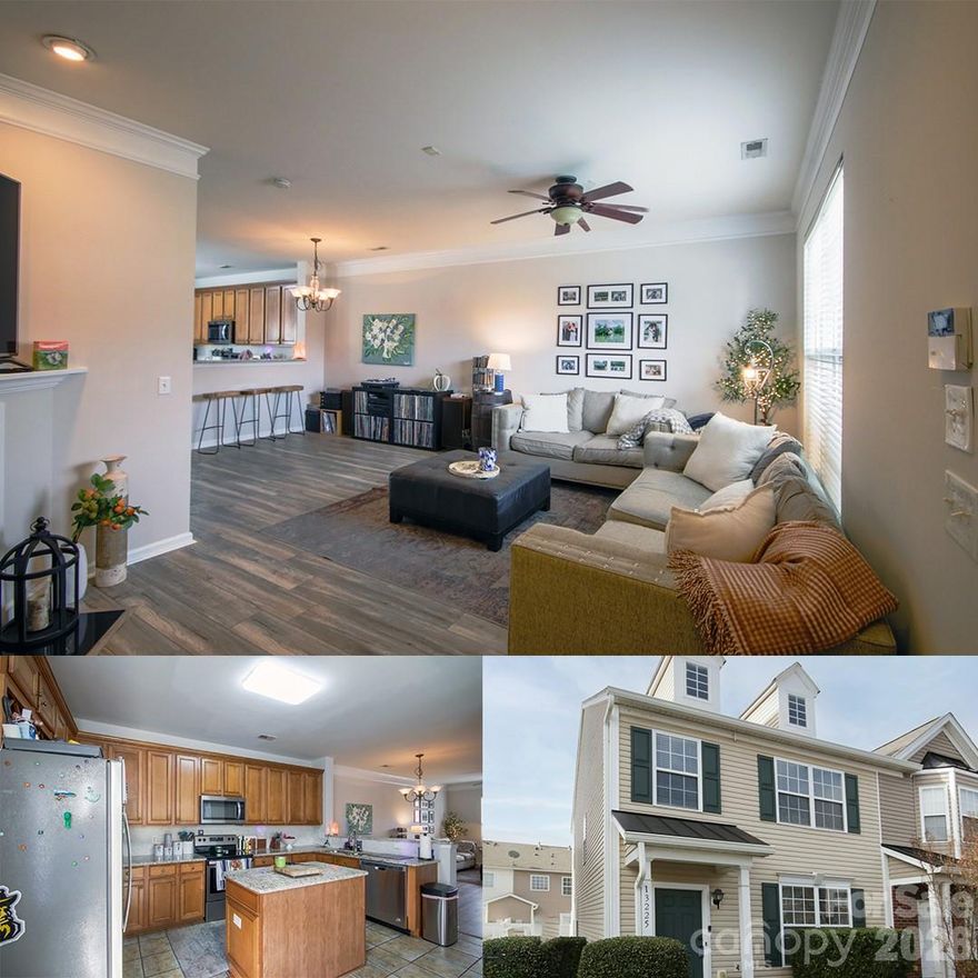 Welcome to your beautifully maintained end-unit townhome in the desirable Steele Creek area! Freshly painted throughout, this home offers a bright, move-in-ready space with an open main level perfect for entertaining. The modern kitchen features elegant granite countertops and a convenient half bath for guests. Upstairs, two spacious bedrooms each include their own full bath, ideal for privacy or roommates. Enjoy your private fenced patio perfect for coffee, grilling, or pet sand relax at the community pool on warm summer days. Located minutes from Rivergate Shopping Center, I-485, and I-77 for easy commuting. Charlotte Douglas Airport is about 10 miles away, and Lake Wylie is close by for weekend fun.