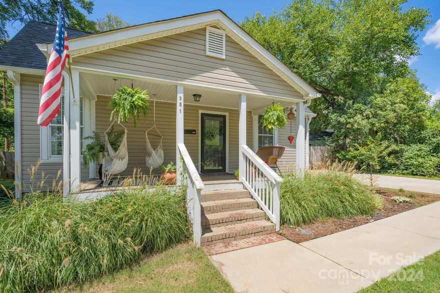 Charming 3-bedroom, 1-bath in pristine location. Come home to the large front porch, perfect for relaxing. Inside, you'll find beautiful hardwood floors that flow through the living and dining rooms, leading into a kitchen with granite countertops. The home offers spacious rooms filled with natural light and all new fresh paint. Step outside to a new patio that overlooks an almost half-acre private lot, ideal for outdoor entertaining. The backyard includes a storage shed and a garden area, providing plenty of space for hobbies. Located right behind Glencairn Gardens, this home offers easy access to serene walking trails leading to Winthrop Lake. It's also conveniently situated next to the and just minutes from downtown Rock Hill, where you can enjoy shopping, dining, and entertainment. This home combines comfort, charm, and convenience, making it a perfect place to call your own. Don't miss this opportunity!