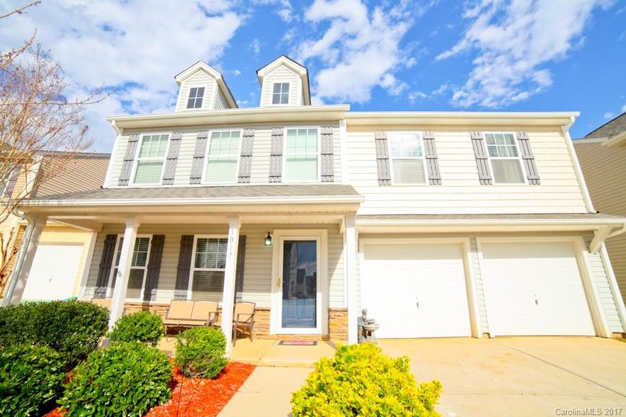 Fall in love with this gorgeous home with open floor plan, two-story family room, beautiful flooring, and upgraded gourmet kitchen with stainless appliances,  high-end granite and custom, glazed white cabinets.  Entertain in the spacious kitchen or take the party outside to the custom-paver patio next to your cozy firepit in your fenced backyard with playhouse/storage!  Private master retreat and hardwoods on main!  All appliances, washer/dryer, LED digital fireplace, and pool table can remain.