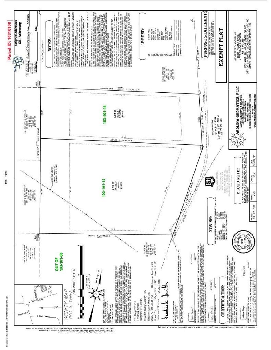 Seller was advised by the surveyor that you are able to build a duplex or a triplex. Buyer to verify and confirm with county/city.