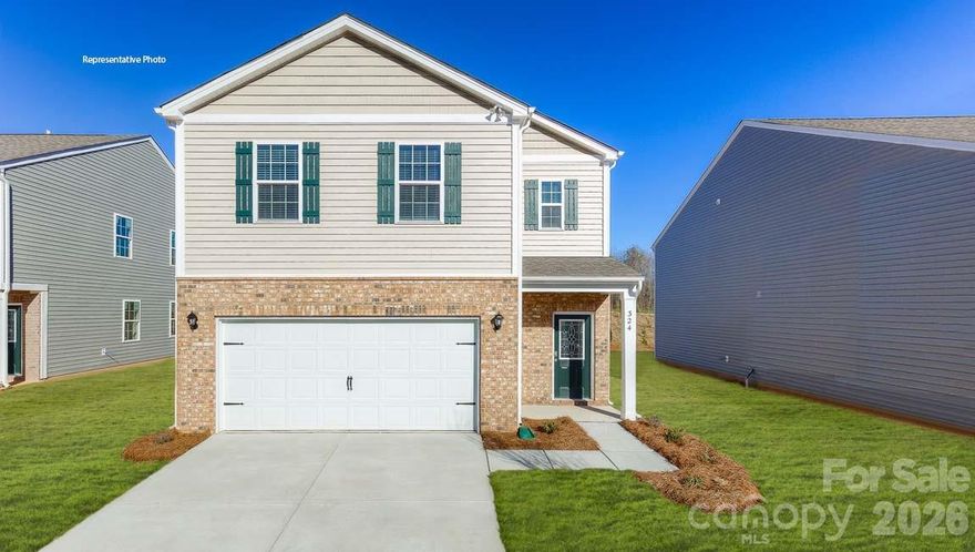 Welcome home to Fergus Crossing in Historic York, SC!
This beautiful, brand new, move- in ready home, is in the charming and historic town of York, SC. Nestled in the desirable community of Fergus Crossing, residents enjoy outstanding amenities, including a pool, playground, pickleball courts, walking trails, and a fishing pond. With its modern design, great location, and unbeatable price, this home offers exceptional value and comfort. Don’t miss your chance to make it yours! The Taylor is one of our two-story plans featured at Fergus Crossing in York, SC. The home offers four bedrooms, two and a half bathrooms and two-car garage. Includes blinds for move-in ready convenience! The moment you step inside the home, you’ll be greeted by a foyer which invites into the center of the home. At the heart of the home is a spacious family and dining room that blends together with the kitchen, creating an open and airy feel. The gourmet kitchen is well equipped with stainless steel appliances, ample cabinet storage, and a walk-in pantry. The primary suite feels like a private retreat and offers an en-suite bathroom with dual vanities and a walk in closet. The additional three bedrooms provide privacy and comfort and share access to a secondary bathroom with dual vanities. The laundry room completes the second floor. Outback is a patio, perfect for outdoor entertaining or enjoying beautiful weather. With its thoughtful design, spacious layout, and modern conveniences, the Taylor is the perfect place to call home at Fergus Crossing.
Don’t miss this opportunity on this home, schedule an appointment today!