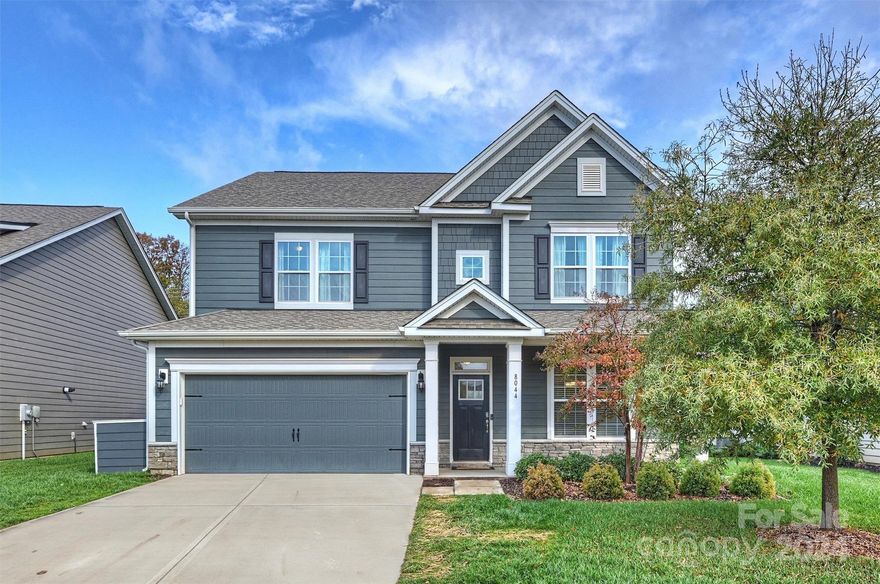 4Bedroom/3 full Bath, 2 story home w/charming front porch in sought after Avondale built in 2019 by DR Horton. Excellent open floorplan w/over 3,200 sqft, great natural light & beautiful selections throughout. Foyer w/formal dining room. Spacious Kitchen w/gas cooktop, hood, wall oven & microwave, island, butlers pantry & walk-in pantry - open to breakfast rm & family rm w/stacked stone gas fireplace & sliding doors to paver patio & flat backyard. Two car garage opens to drop zone w/cubbies & hooks. Full bath & bedroom on main level. Oversized loft / bonus rm up. Primary suite w/office/sitting area, huge walk-in closet & bath w/garden tub, separate shower, two vanities w/granite countertops, linen & water closet. Two secondary beds share hall bath w/double sink vanity w/granite countertop. Large laundry room with utility sink & hanging space. Community features clubhouse, gym, pool, playground. Amazing location mins from Ballantyne w/easy access to 485. Beautiful home & move in ready!