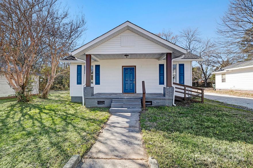 Charming Bungalow style home just minutes from downtown Gastonia.  This cozy home boasts a wonderful, covered front porch to relax on, or just get out of the rain.  HVAC is 3-4 years old, Water Heater is approximately 3 years old.  Brand new floors and paint throughout home.  Home situated on level lot with private back yard.  Easy access to 85, up and coming downtown Gastonia, Crowders Mountain, and short drive to Uptown Charlotte.