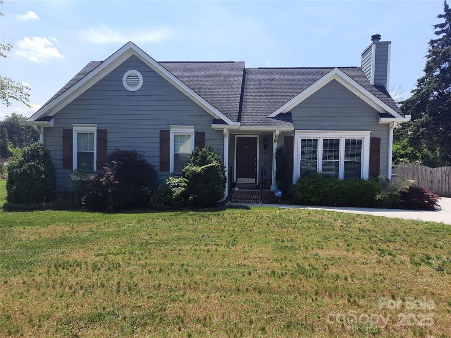 This is the one you have been waiting on, Located minutes from I-485.  Close to shopping, restaurants schools and more. Home is move in ready.  Ranch located on a corner lot 3 bedrooms and 2 full baths. Newly updated Kitchen. Fireplace in the great room with vaulted ceiling. Kitchen and primary bedroom have vaulted ceils. Backyard is fully fenced with room for loads of outdoor entertainment. There is no HOA in the area.